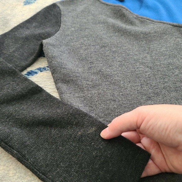 Jessica Christopher Lai Sweater Large VTG Color Block Gray Blue Wool Cashmere - Picture 6 of 9